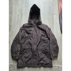 L.L. Bean 90s Vintage Parka Women Large Brown Suede Primaloft Winter Jacket Coat